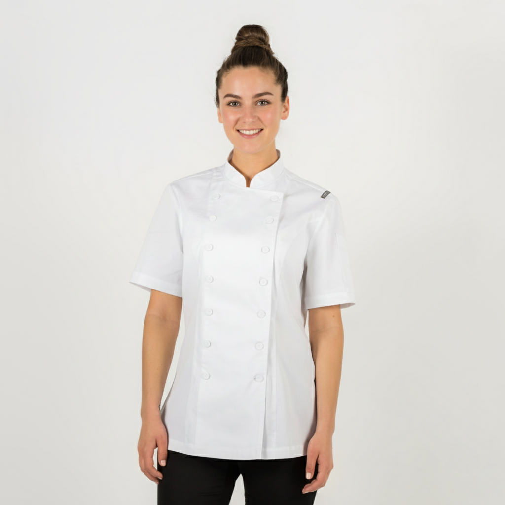 Organic Cotton Women's Chef Style: Chef Uniform White