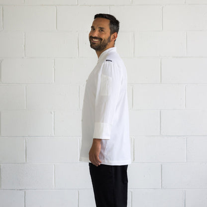 Men's-Chef-Jacket-Classic-Long-Sleeve-White-Side