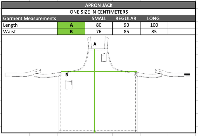 Size chart in centimetres