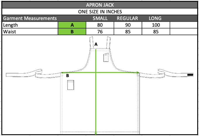Size chart in inches