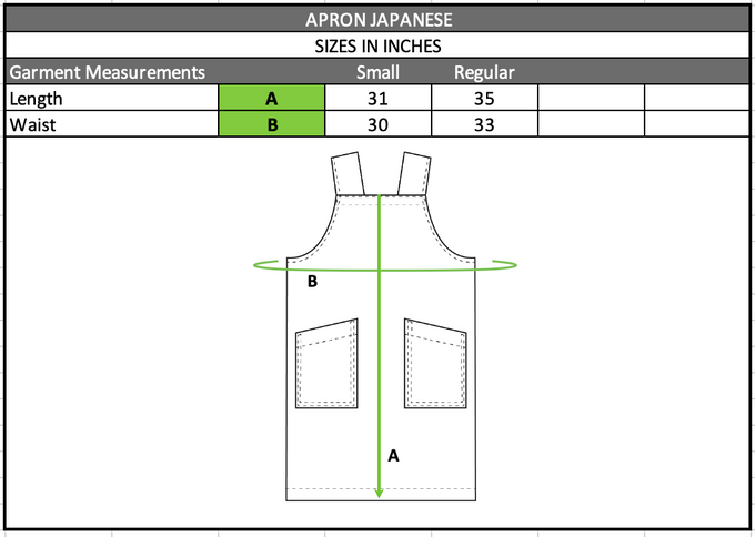 Size chart in inches