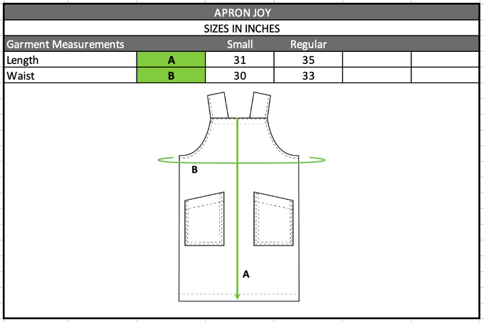 Size chart in inches