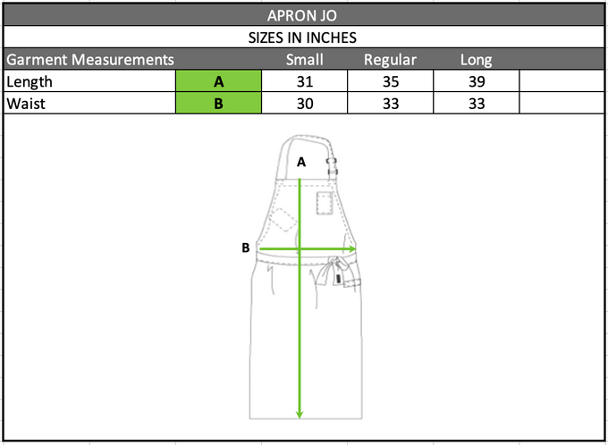 Size chart in inches