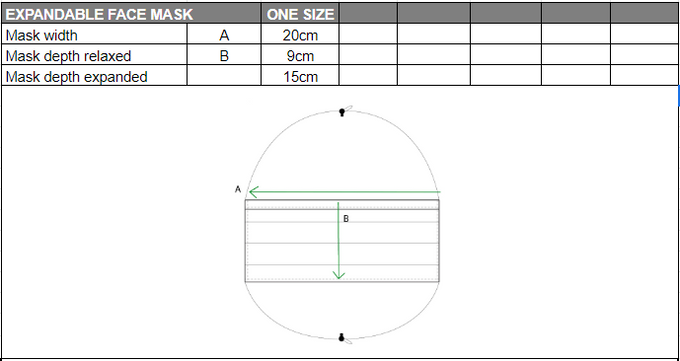 Size chart in centimetres