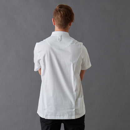 Men's White Chef Shirt Super Slick short sleeve