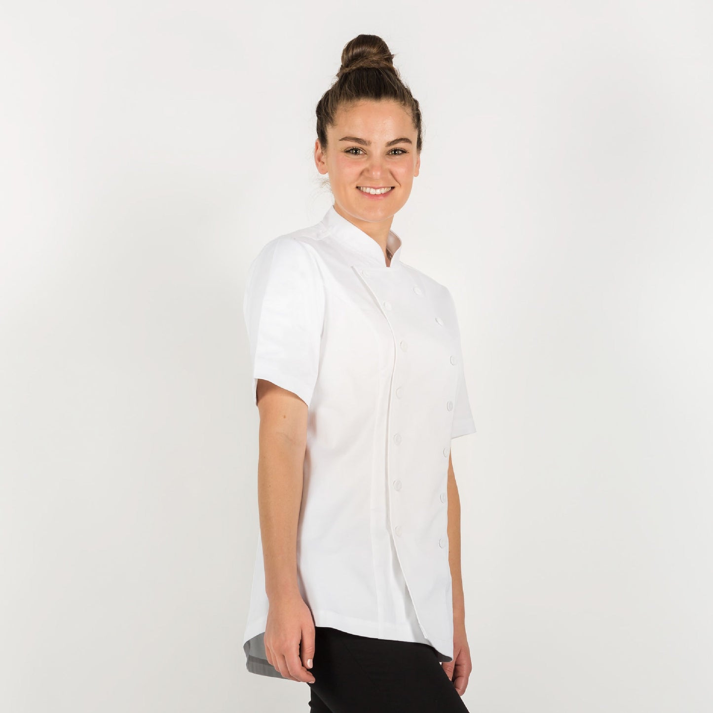 Ladies-BLISS-White-Chef-Jacket-Short-Sleeves-Side-2